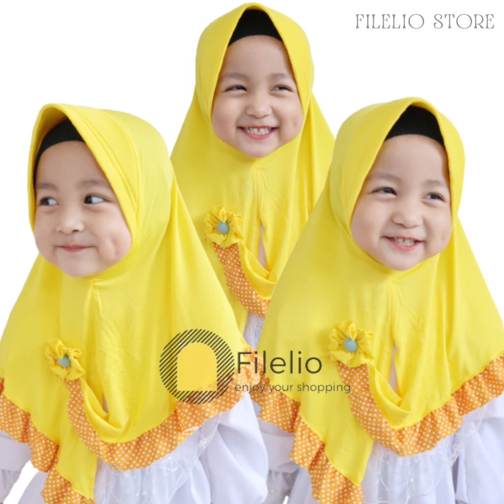 TERMURAH Kerudung Anak Perempan Livia Ped Umur 1-3 Tahun Khimar Anak Kecil Lucu Murah Premium