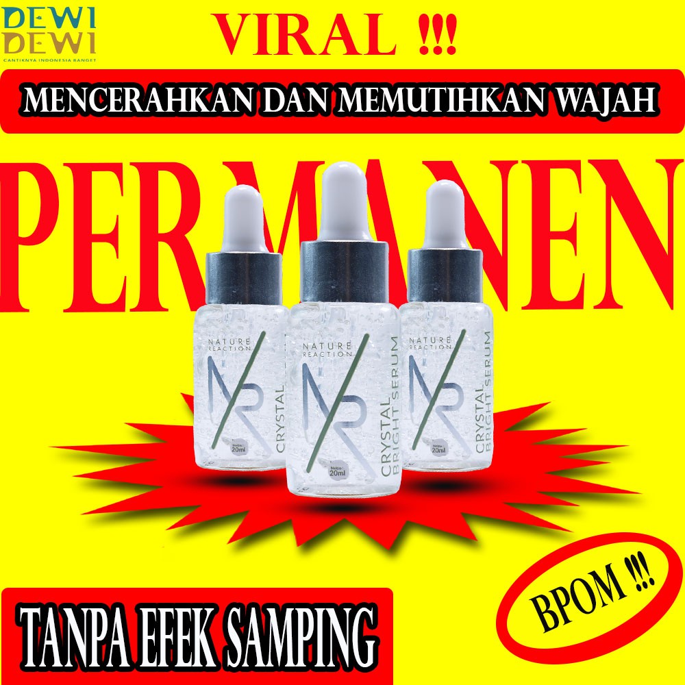 Serum whitening pemutih pembersih krim kulit wajah pria wanita dewidewi beauty nature reaction