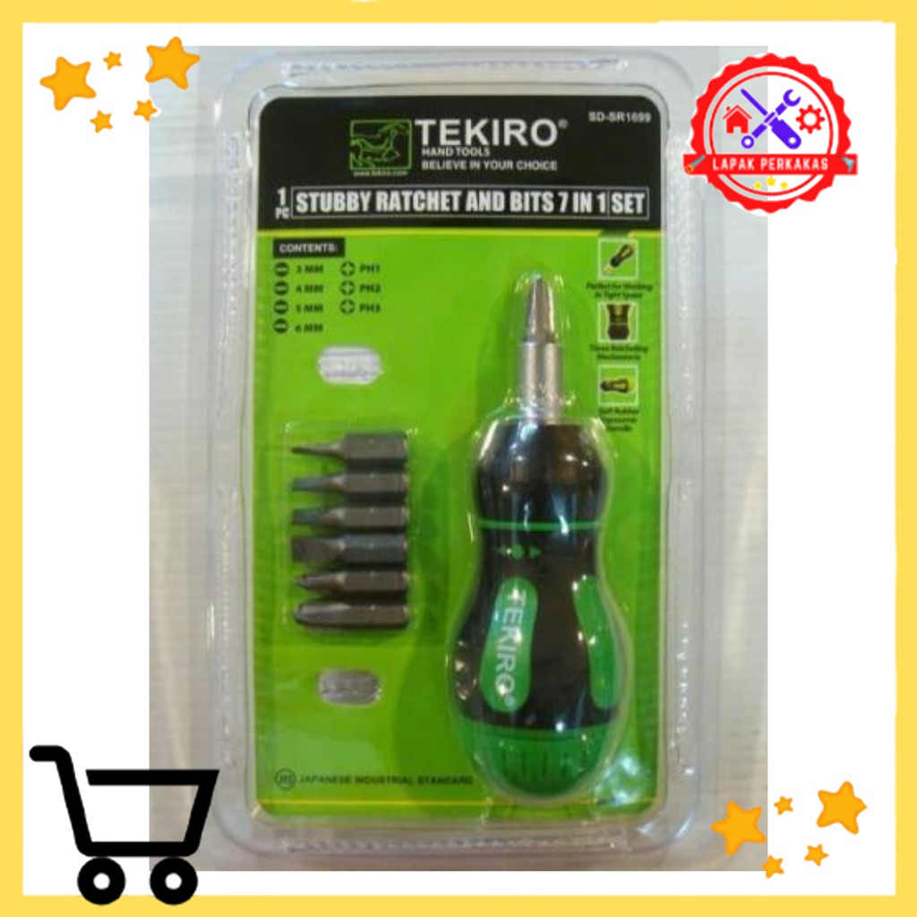 Tekiro Obeng Cebol Tekiro Rachet Set Mata Obeng 7 in 1 / 7in1