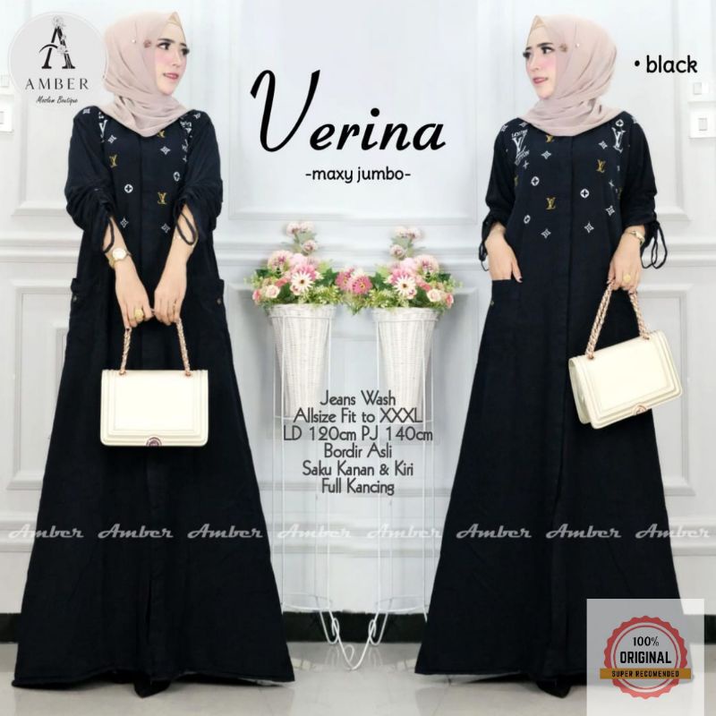 Gamis Jeans Terbaru Jumbo Muslim Wanita Muslimah Big Size Ld 130 Murah Terbaru Kekinian  Fit XXXL Pj