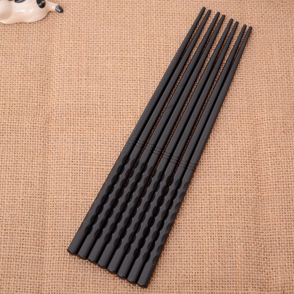 1 Pasang Sumpit Jepang Portabel Bahan Alloy Anti Slip untuk Sushi
