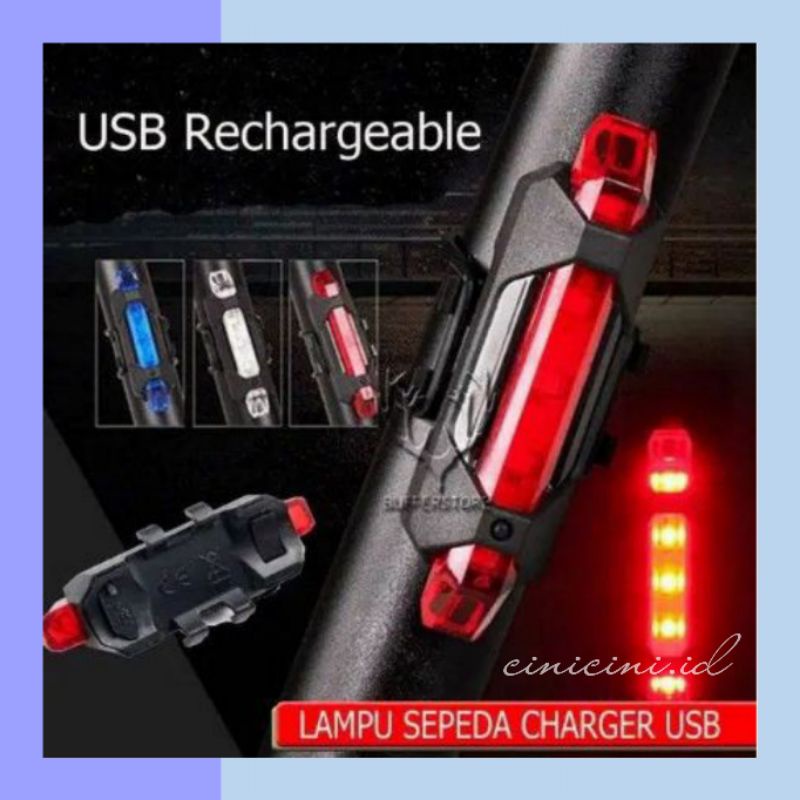 [ CC ] Lampu Sepeda Belakang Sepeda Led Usb Rechargeable Bike