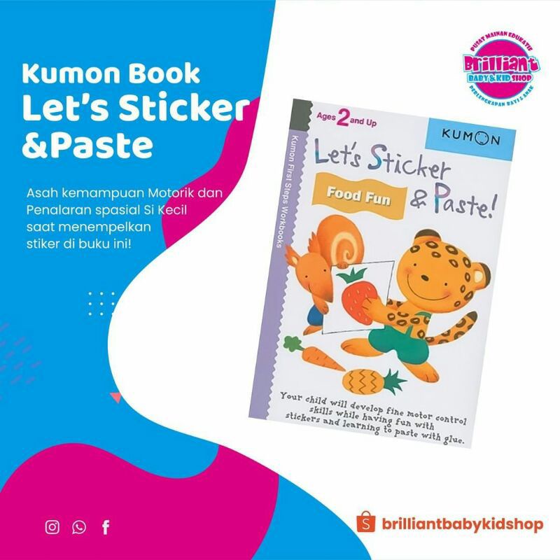 

Buku kumon lets sticker & paste! Food Fun