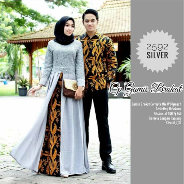 SARIMBIT GAMIS BROKAT MURAH COUPLE GAMIS BATIK MODERN TERBARU TERLARIS