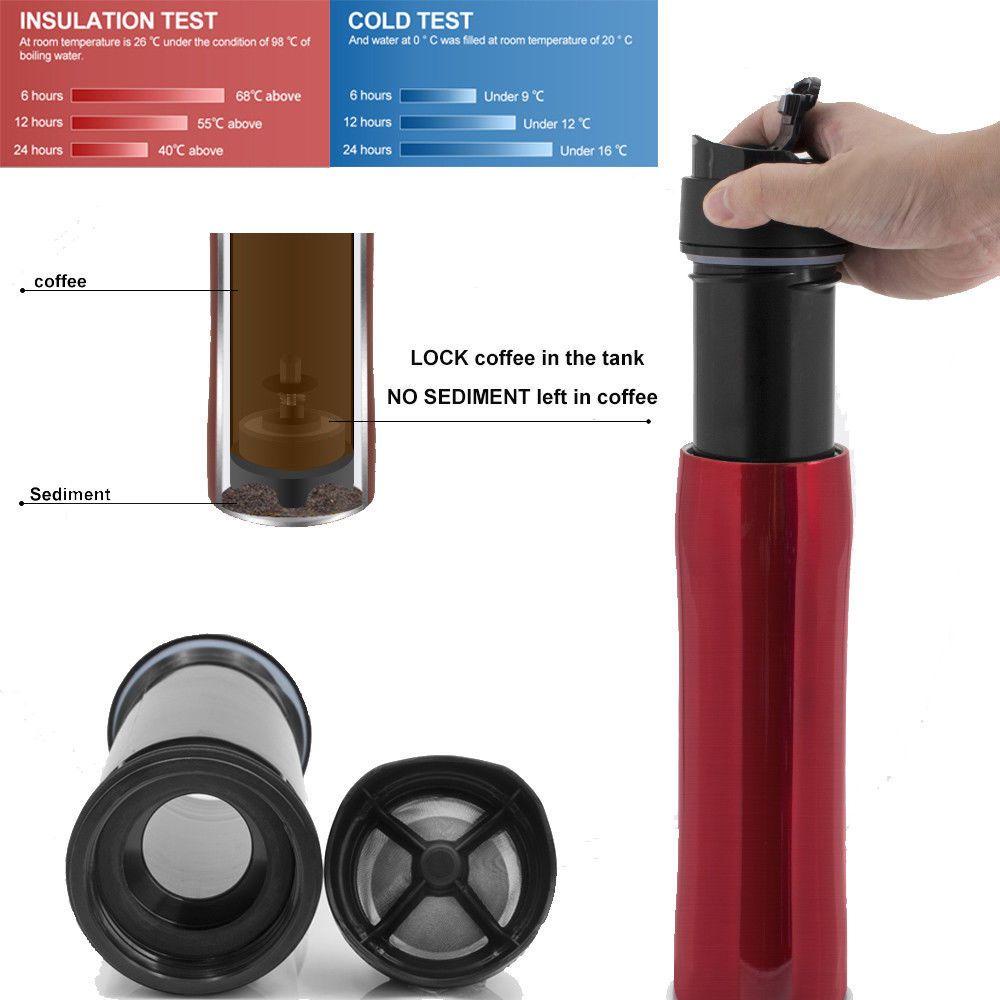 Solighter 350ML French Press Manual Dengan Filter Stainless Steel Self-Lock Espresso Coffee