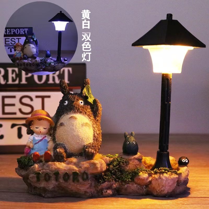 Lampu Hias Kamar Tidur New Creative Resin Cartoon Totoro /Doraemon /crazy animal Night Light LED Bedside Night Lights /Lampu hiasan kerajinan tangan