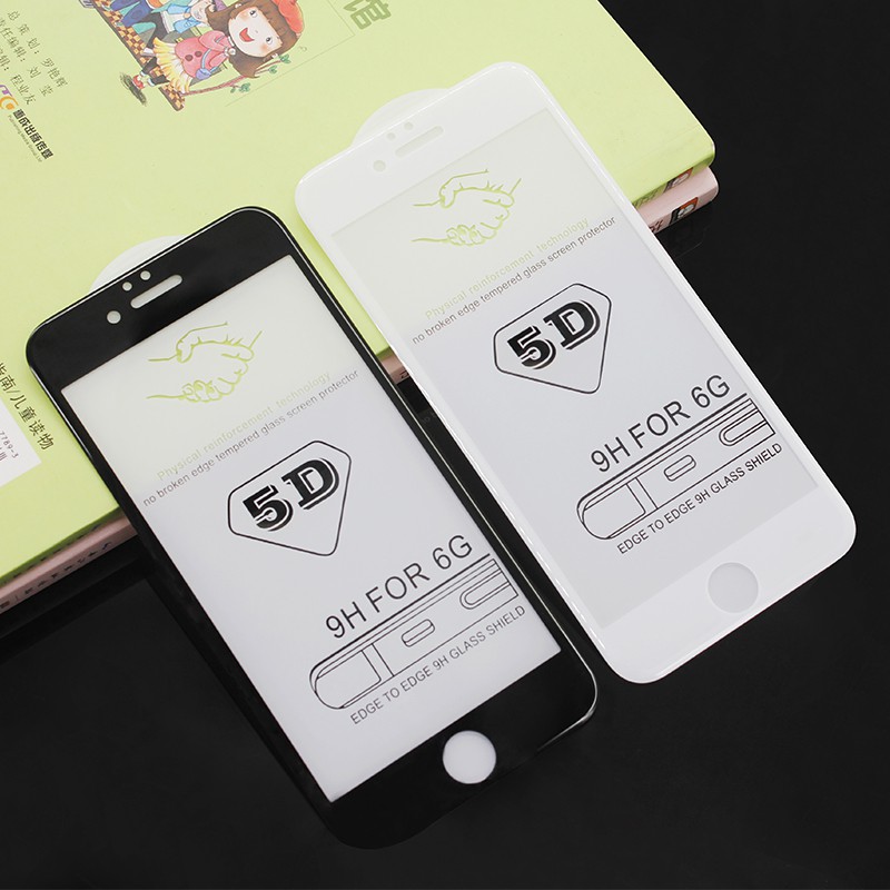 Tempered Glass 5D Iphone 6 - Tempered Full Cover Iphone 6S Good Quality