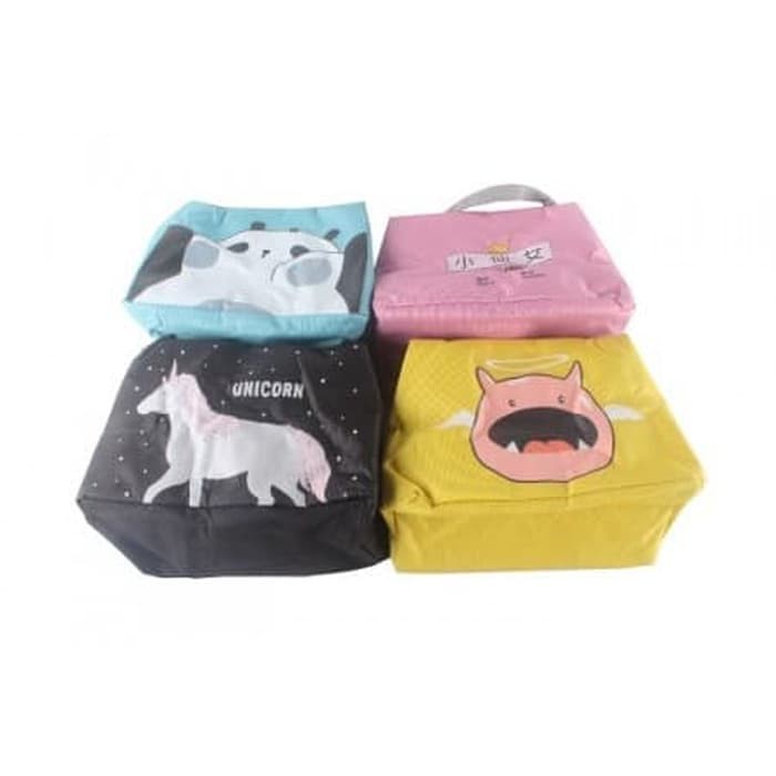 Cooler Bag Motif Kartun Insulated Lunch Bag Karakter Tas Bekal Ice Gel