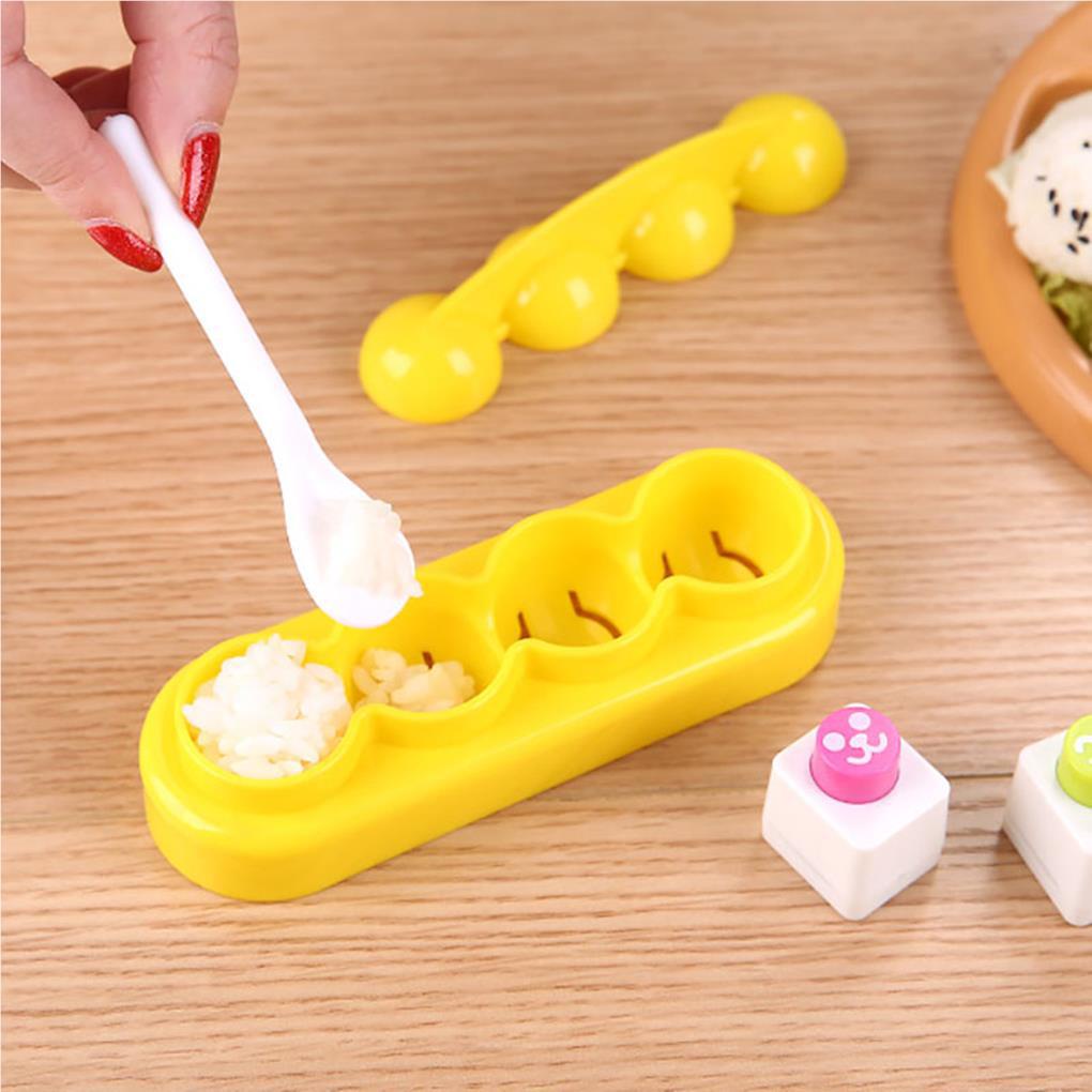 Home Mini Rice Ball Mold Portable Reusable 4-rongga Bulat Riceball Makanan Embos Mini Mold Maker Dapur Gadget