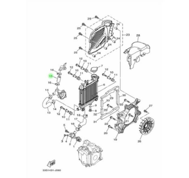 SELANG RADIATOR XEON KARBU XEON RC GT 125 ASLI ORI YAMAHA 44D E2482 01