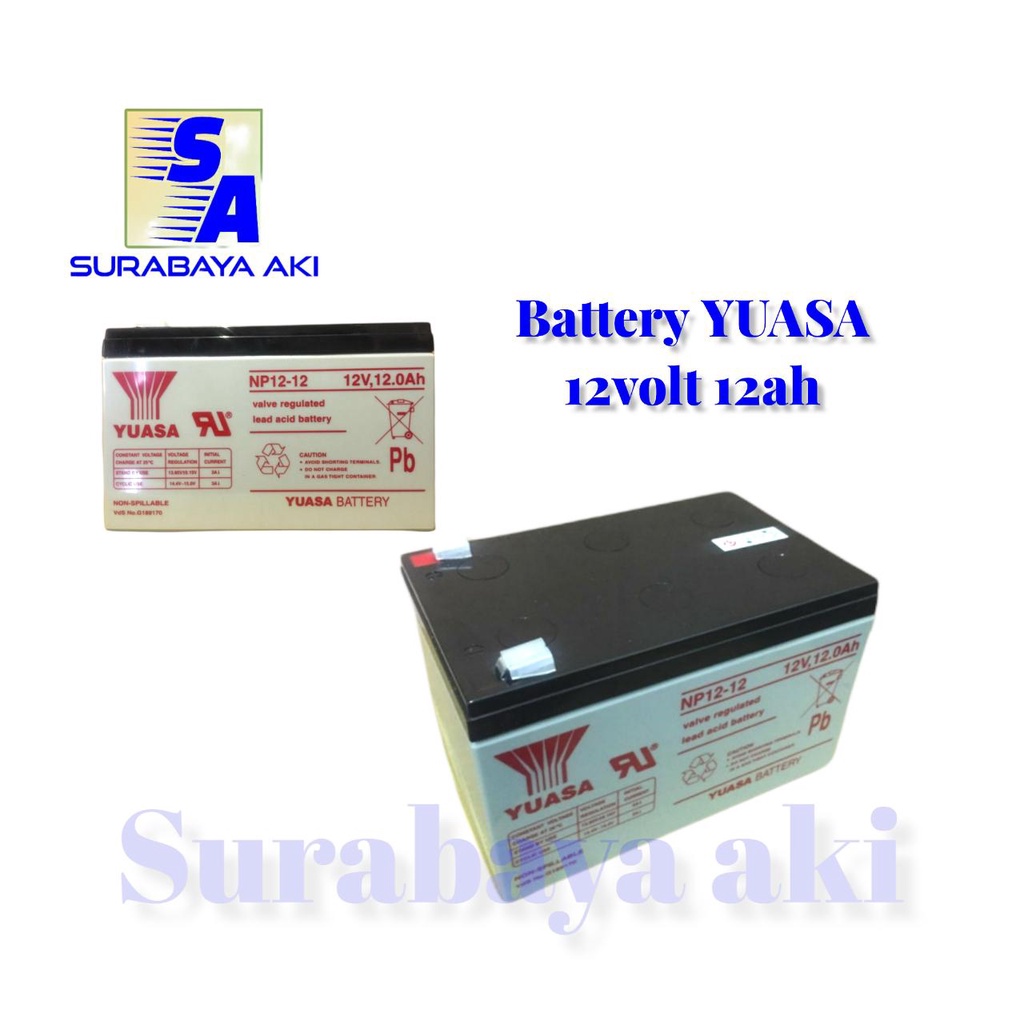 Aki Kering Yuasa NP12-12 Baterai Yuasa 12v 12ah Yuasa vrla 12 v 12 ah YUASA 12AH AKI SURABAYA AKI