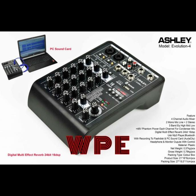 mixer audio ashley evolution 4 / 4channel evolution4 soundcard