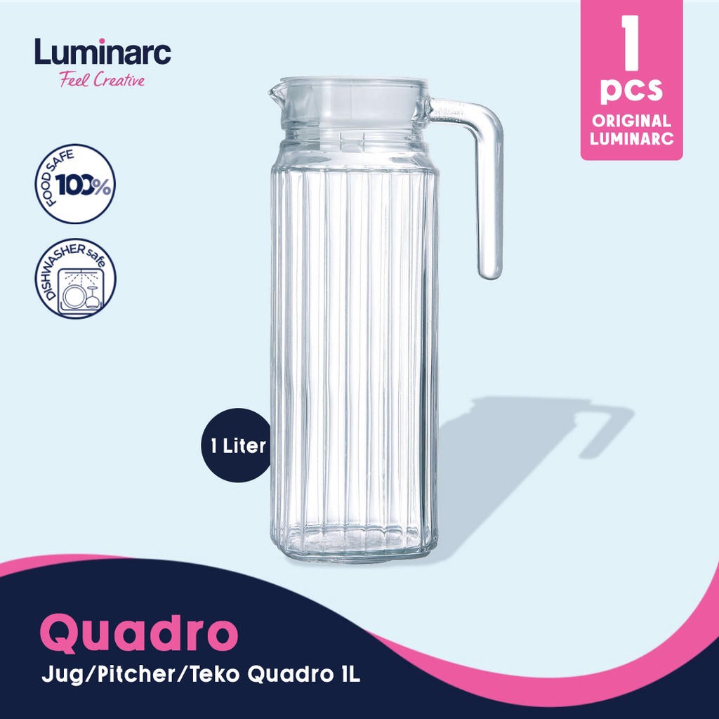 Jual Luminarc Jugpitcherteko Quadro 1l 1pcs Shopee Indonesia 0753