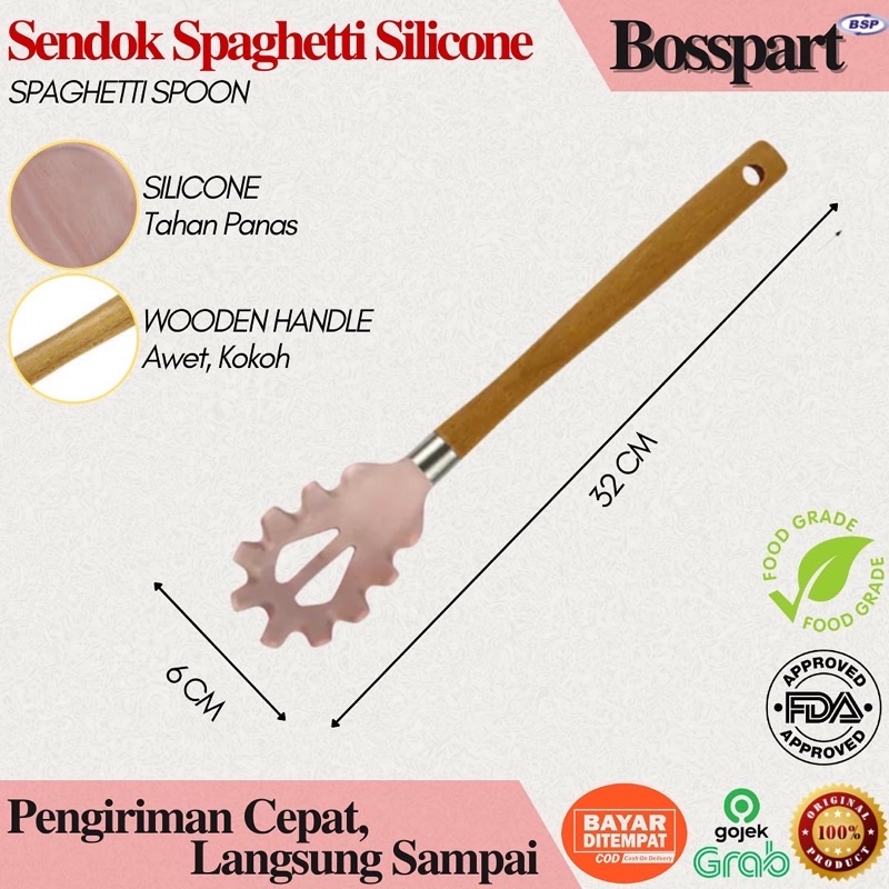 Silicone Utensil Set 7pcs / Kitchen Silicon Utensil Set / Sodet Silikon / Spatula Set 7pcs / Spatula Gagang Kayu