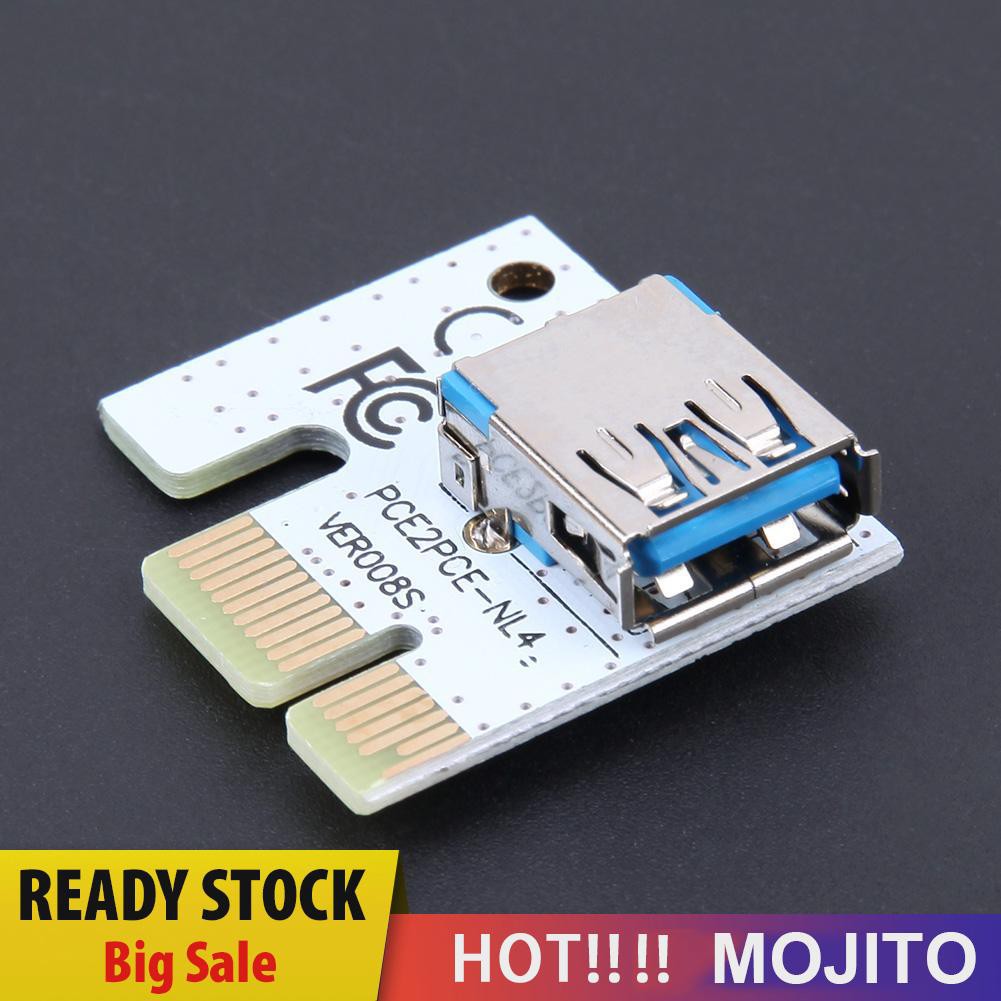 Mojito Kabel Adapter Usb 3.0 60cm 008s Pci-E Riser1X 16x Untuk Btc Miner