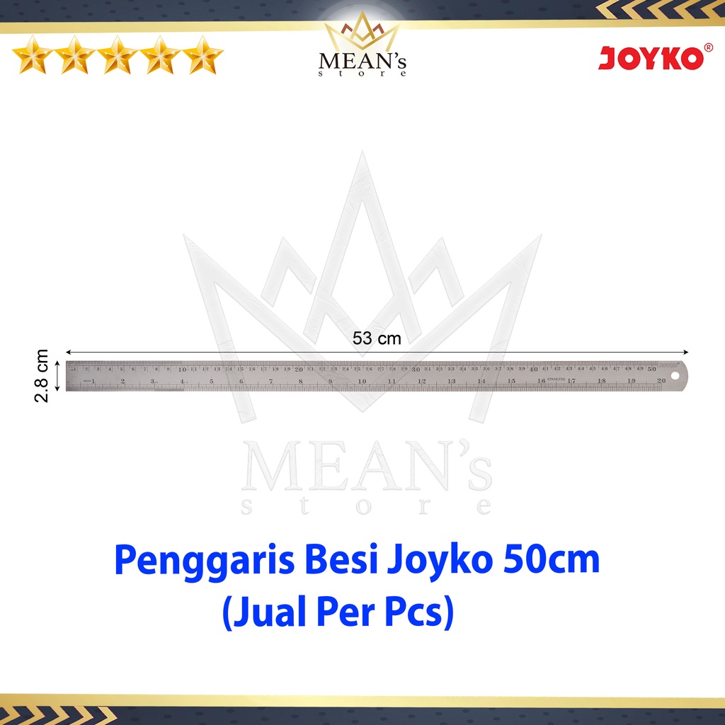 

Penggaris Besi Joyko 50cm / Stainless Ruller 50 cm ST50