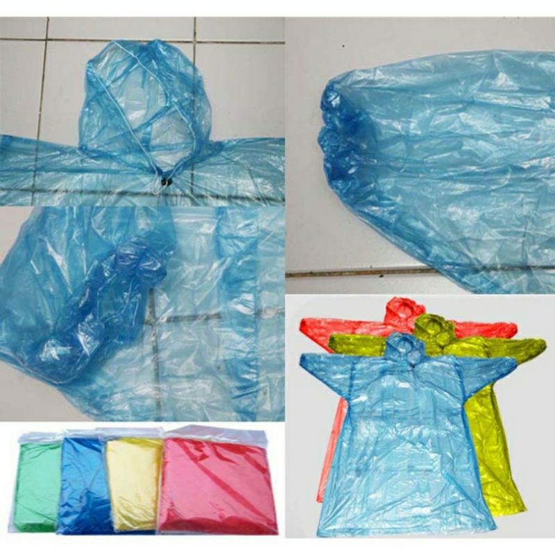 Jas Hujan Plastik Transparan Tipis Lengan Panjang / JAS HUJAN MURAH /