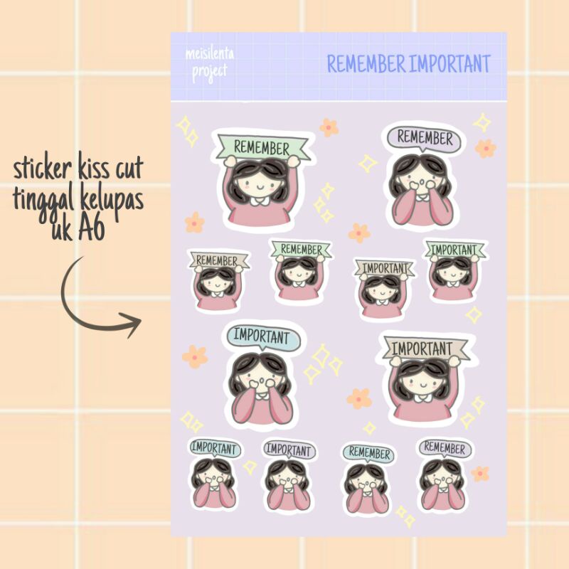 

STICKER DECO KISS CUT / STIKER NOTE PENTING JURNAL SCRAPBOOK LUCU MURAH BY MEISILENTA PROJECT