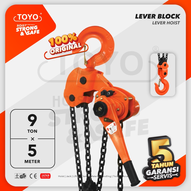 TOYO Lever Block / Lever Hoist 9 Ton x 5 Meter
