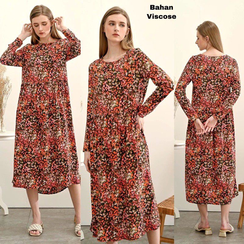 HM Maxi dress red flower