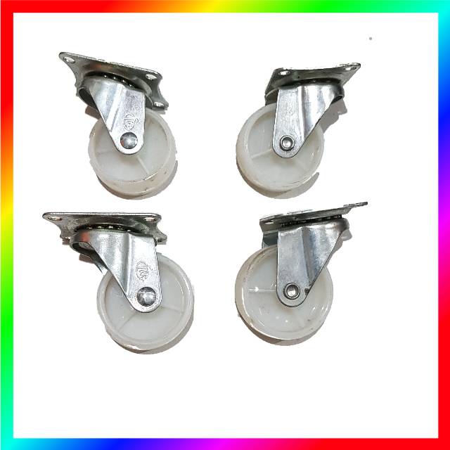 RODA CASTER GEPENG NYLON 2 INCI ISI 4 PCS SET