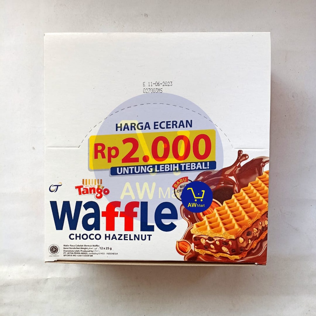 TANGO WAFFLE CHOCO HAZELNUT ECER RP.2000 PER BOX ISI 12 X 25GR