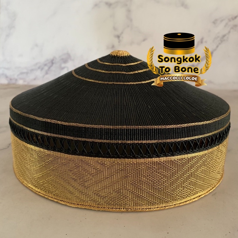 Songkok Recca Tembaga Gold Super Premium - Songkok Bugis - Songkok To Bone - SRTGSP