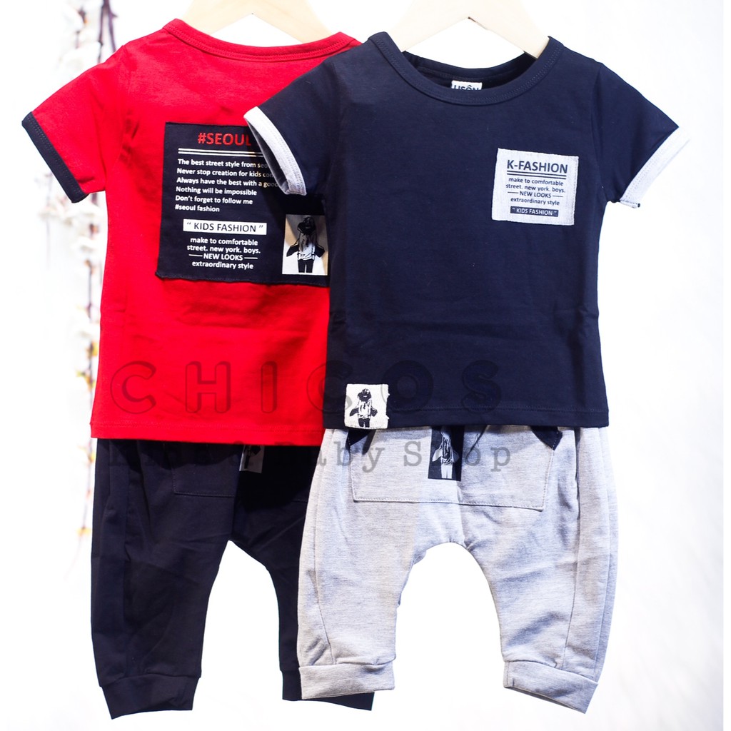 Setelan Kaos Anak Tangan Pendek ( 1 - 3 tahun ) USON #2744