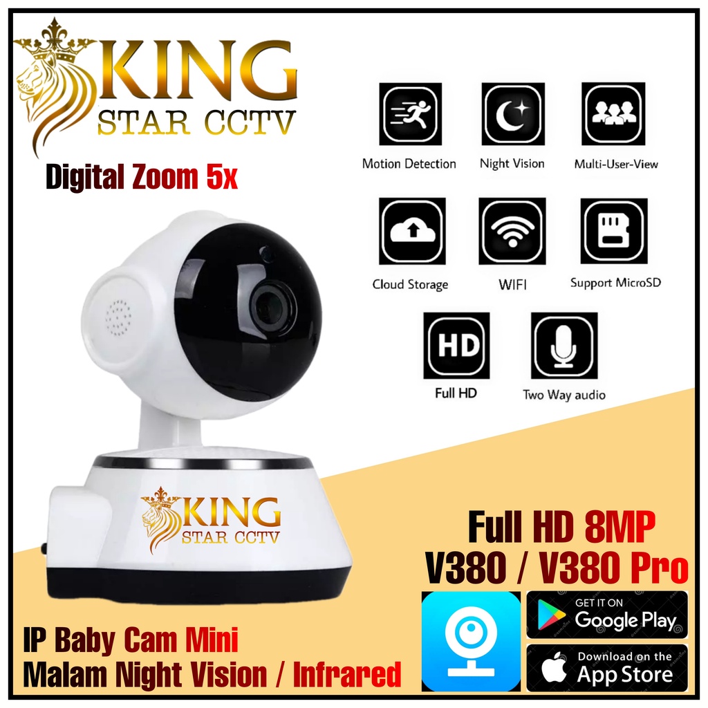 IP Camera CCTV 9100 Smart Net CT V380 Q6 Wifi Full HD / Kamera Ip Cam Q6 CCTV Wireless Jarak Jauh