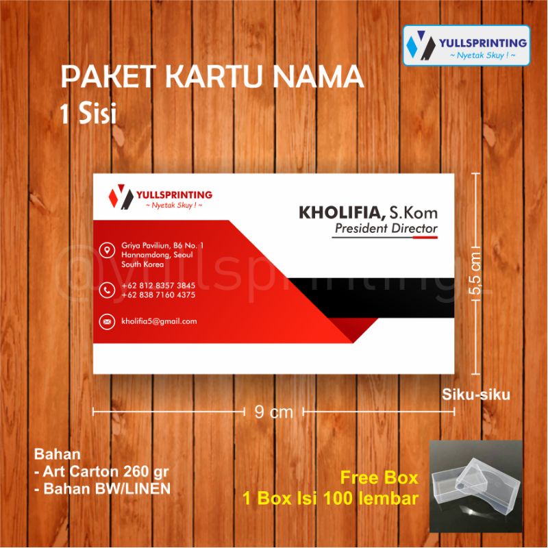 

PAKET CETAK KARTU NAMA FREE DESIGN (LAMINASI DOFF/GLOSSY)