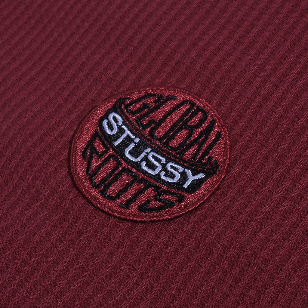 Stussy Global Roots Half Zip Jacket Maroon