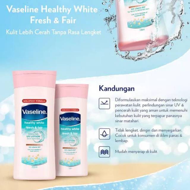 Vaseline Healthy White Fresh Fair 100ml 200ml Indonesia