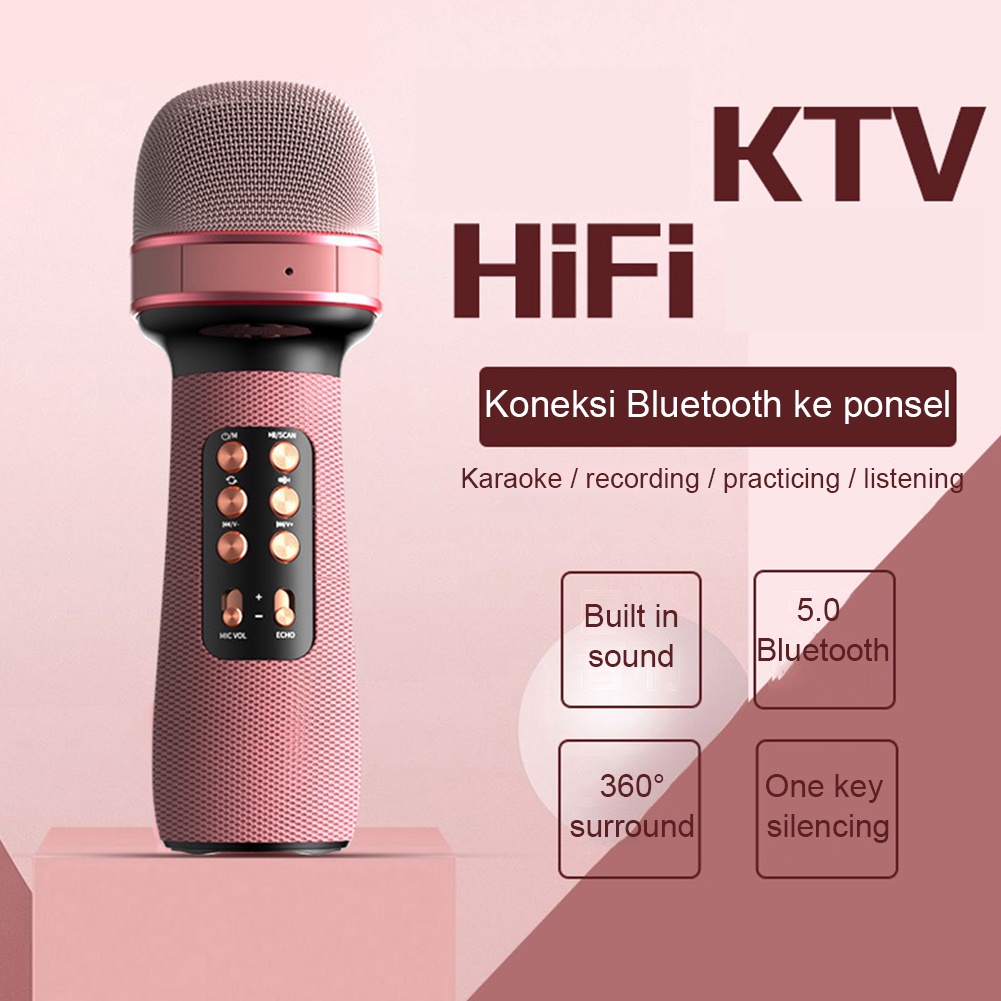 Mic Karaoke Wireless Microphone KTV Mikrofon Speaker Mikrofon Wireless Bluetooth Karaoke Player