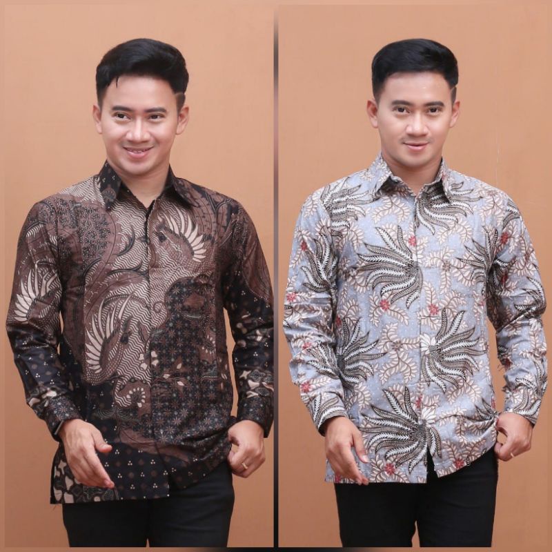 BAJU BATIK PRIA REGULER MODERN LENGAN PANJANG OB 514 SIZE M L XL XXL