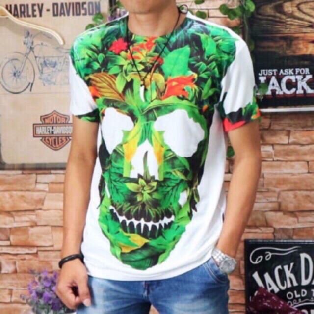 Baju Kaos Tshirt Distro Pria Marcelo Burlon 3D Print Bangkok Thailand Premium Eagle