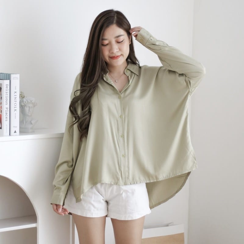 BEFAST - ZEC OOTD Wanita Kemeja ANONI / Kemeja Oversize Yoris XXL / Kemeja Wanita / Oversize Kemeja Lengan Panjang / Kem Casual Polos / Terlaris / Fashion Wanita Kantor / Kemeja Kancing / Termurah