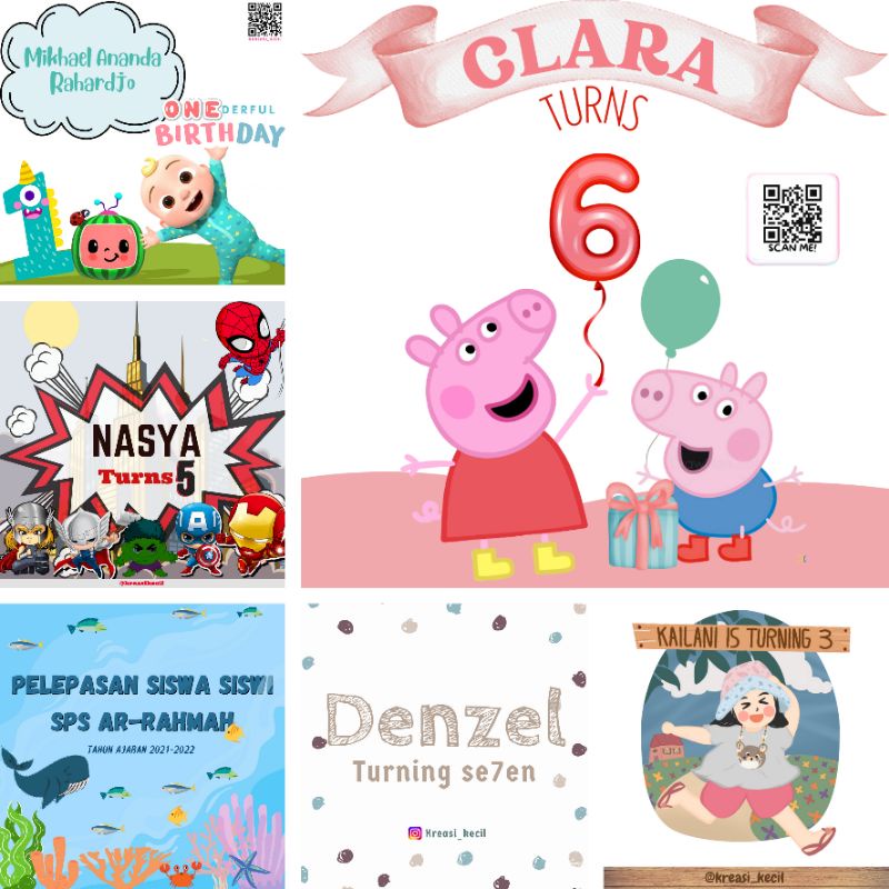 

stiker label custom untuk souvenir hampers ulang tahun goodie bag | ukuran 15x15 cm dan 15x10 cm