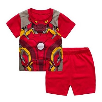 Baju setelan anak  import. baju anak branded . BAJU RUMAH ANAK . Baju superhero. baju kartun. Baju disney. Baju ironman . captain america . doraemon. cars-IRON MAN