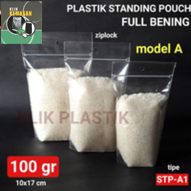 PLASTIK GULA 100GRAM/STAND UP POUCH/KEMASAN SNACK/PLASTIK KLIP