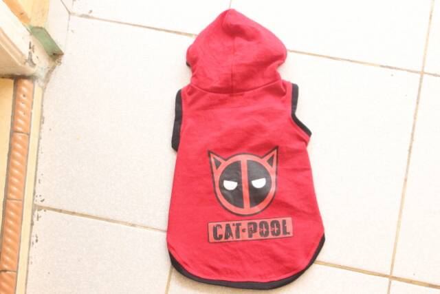 Kaos hoodie sablon catpool parody deadpool / baju kucing lucu / baju kucing murah