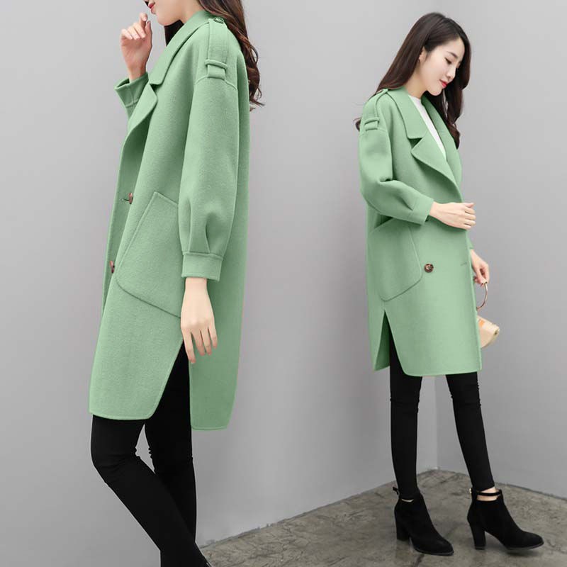 Long Han Edition Mantel  Panjang Longgar Bahan  Wol untuk 