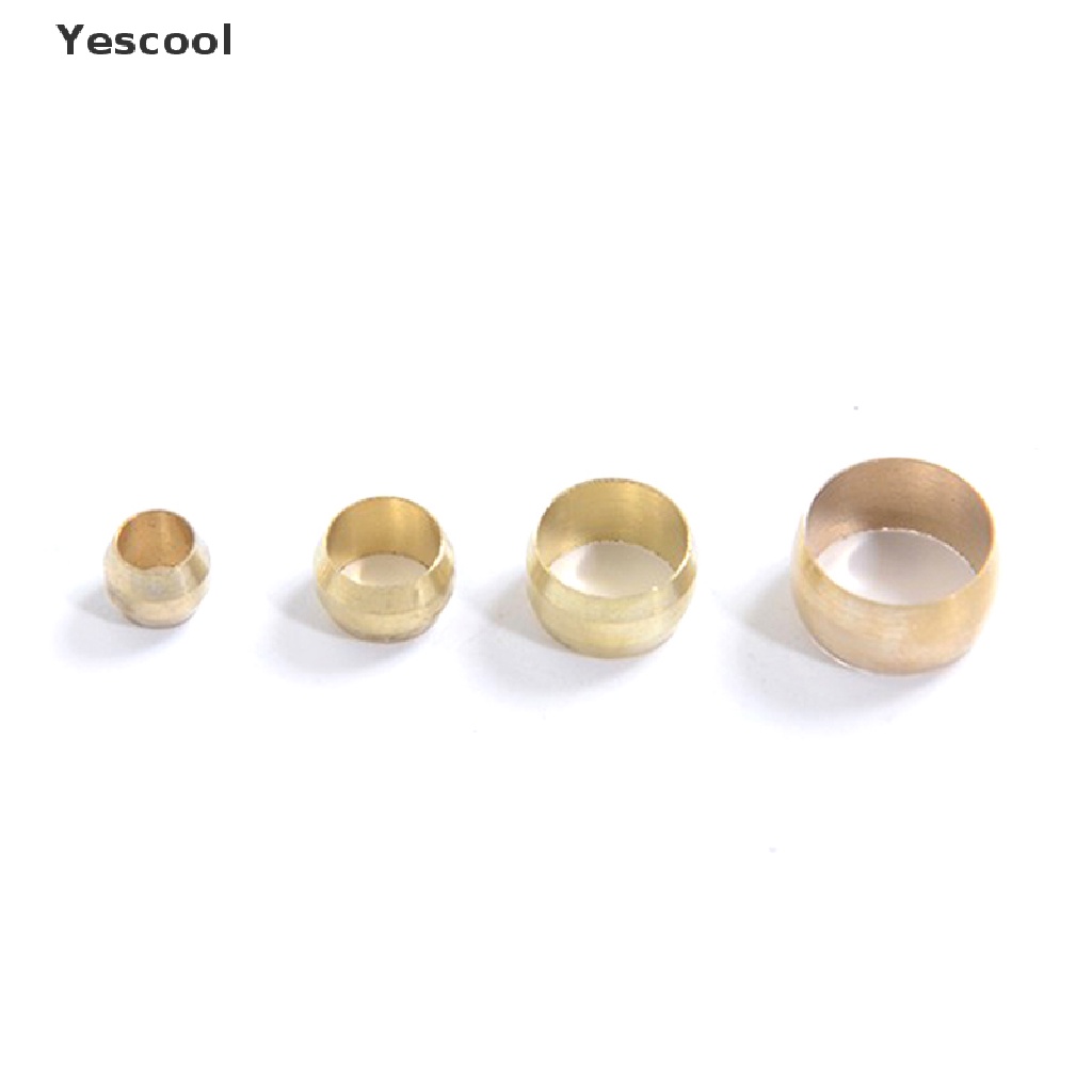 Yescool 10pcs ring Segel Kompresi ferrule Ganda Bahan Kuningan