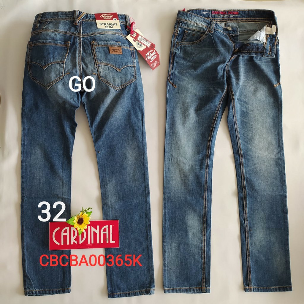 gos  32 CARDINAL CBCBA Celana Panjang Jeans Reguler Fit Slim Fit Straight Slim Bawahan Laki Dewasa