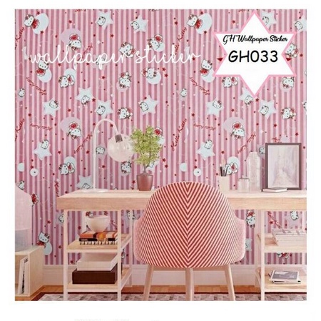 Wallpaper Stiker Motif Salur Hellokitty 1 roll