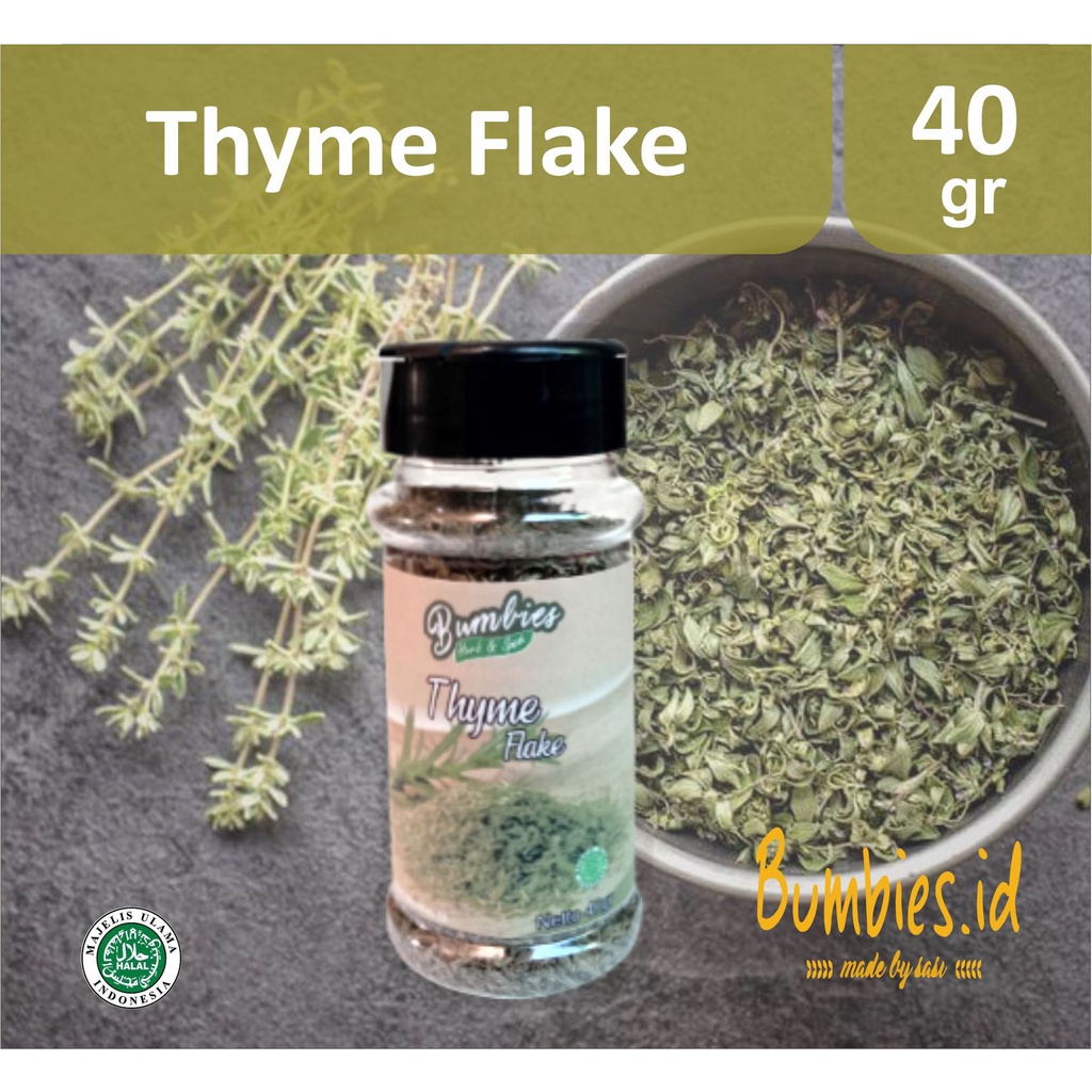 Daun Thyme Kering 40gram 𝘽𝙪𝙢𝙗𝙞𝙚𝙨 𝙋𝙧𝙤𝙙𝙪𝙘𝙩 | Dried Thyme | Penyedap Rempah Rempah | Bumbu Instan Botol