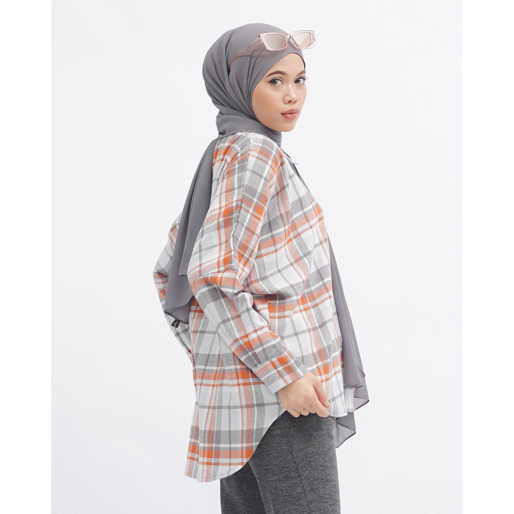 KEMEJA BOYFRIEND KOREA OVERSIZE OMBRE FLANEL PREMIUM SHIRT B341-Motif 1