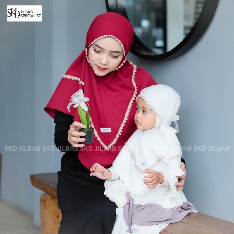 SKD | Khimar DUMBO QUEEN RENDA (Dewasa / Kids)