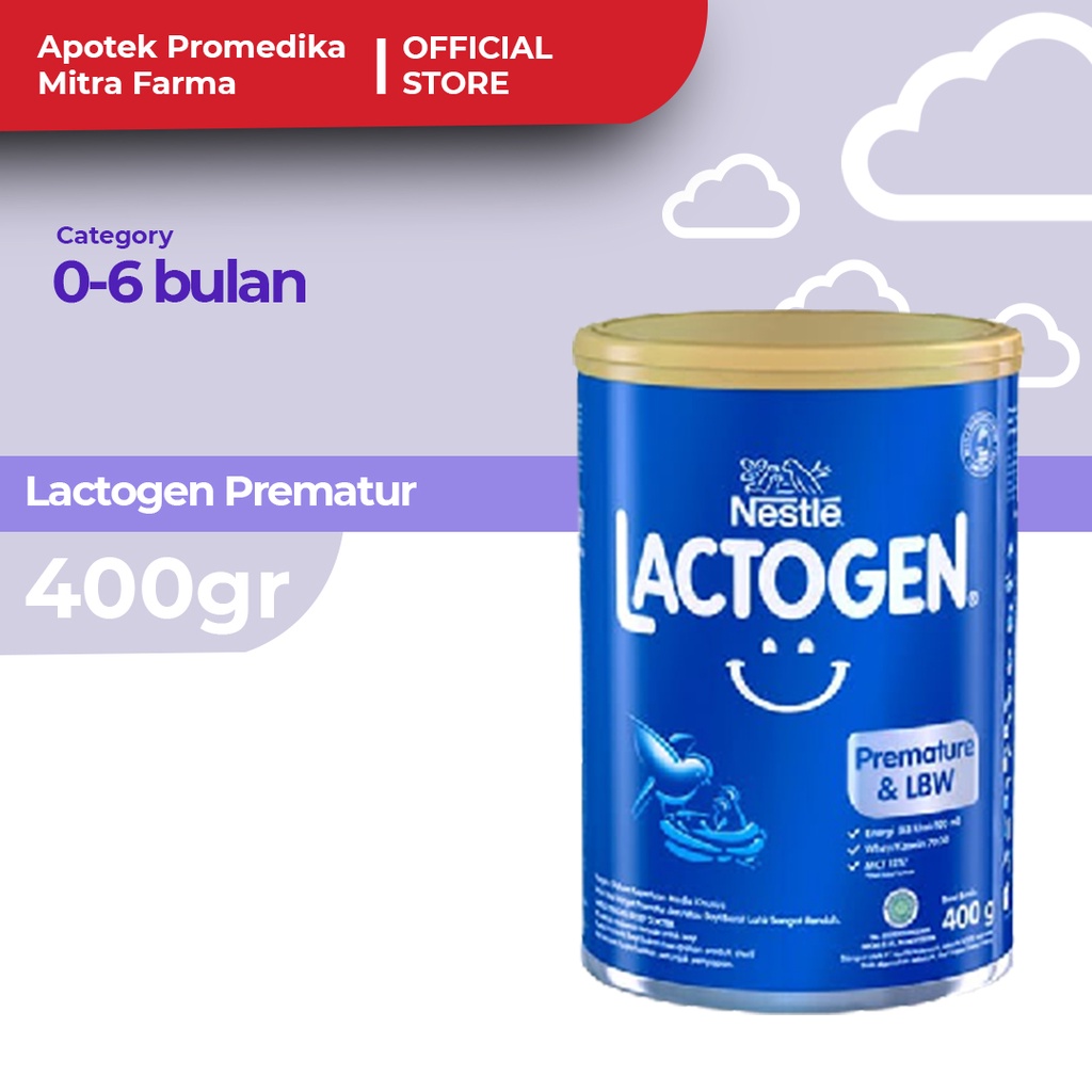 Lactogen Prematur & LBW 400 g / Kaleng / Susu Formula Untuk Bayi Prematur dan Berat Badan Lahir Rend