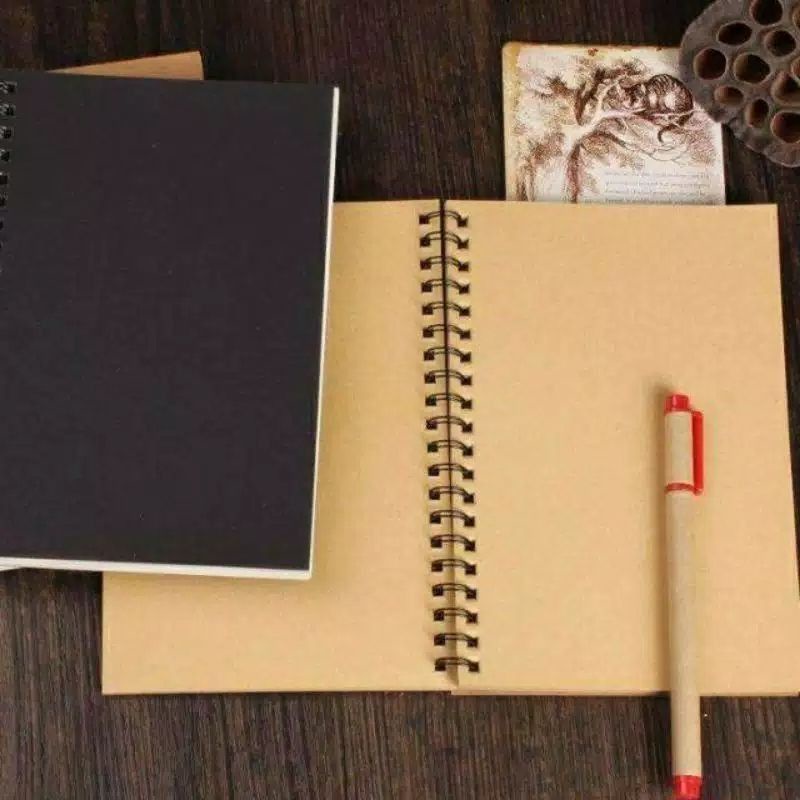 Buku Sketsa Sketchbook A5, Sketchbook A6 Polos Craft Vintage Sektch book murah sketchbook Brown Paper-3