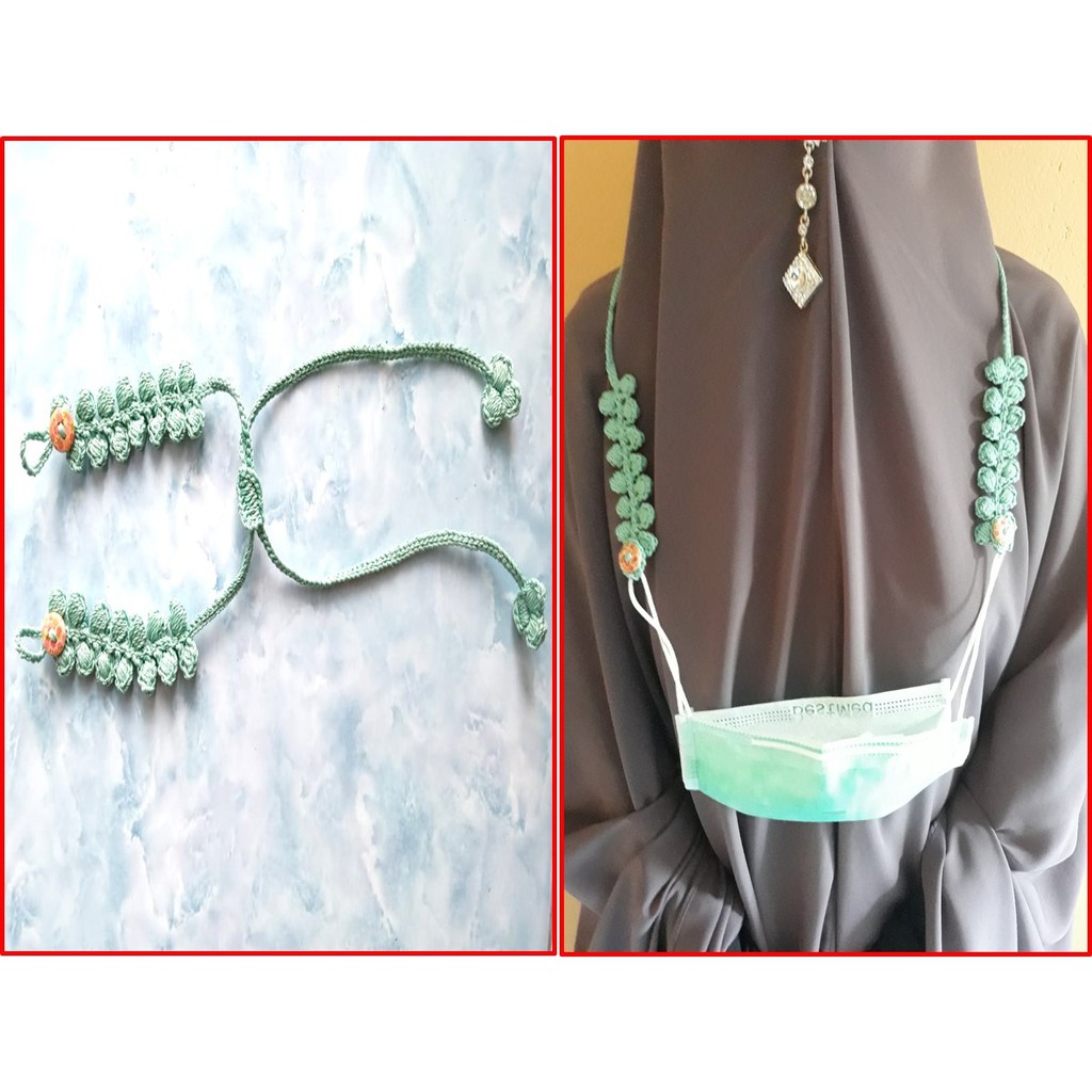 KONEKTOR MASKER RAJUT HIJAB 2in1 BISA JADI KALUNG CANTIK